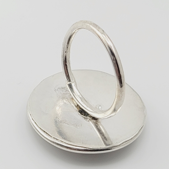 KYANITE ROUND RING HANDMADE IN STERLING SILVER METAL SIZE 7 - Picture 3 of 5